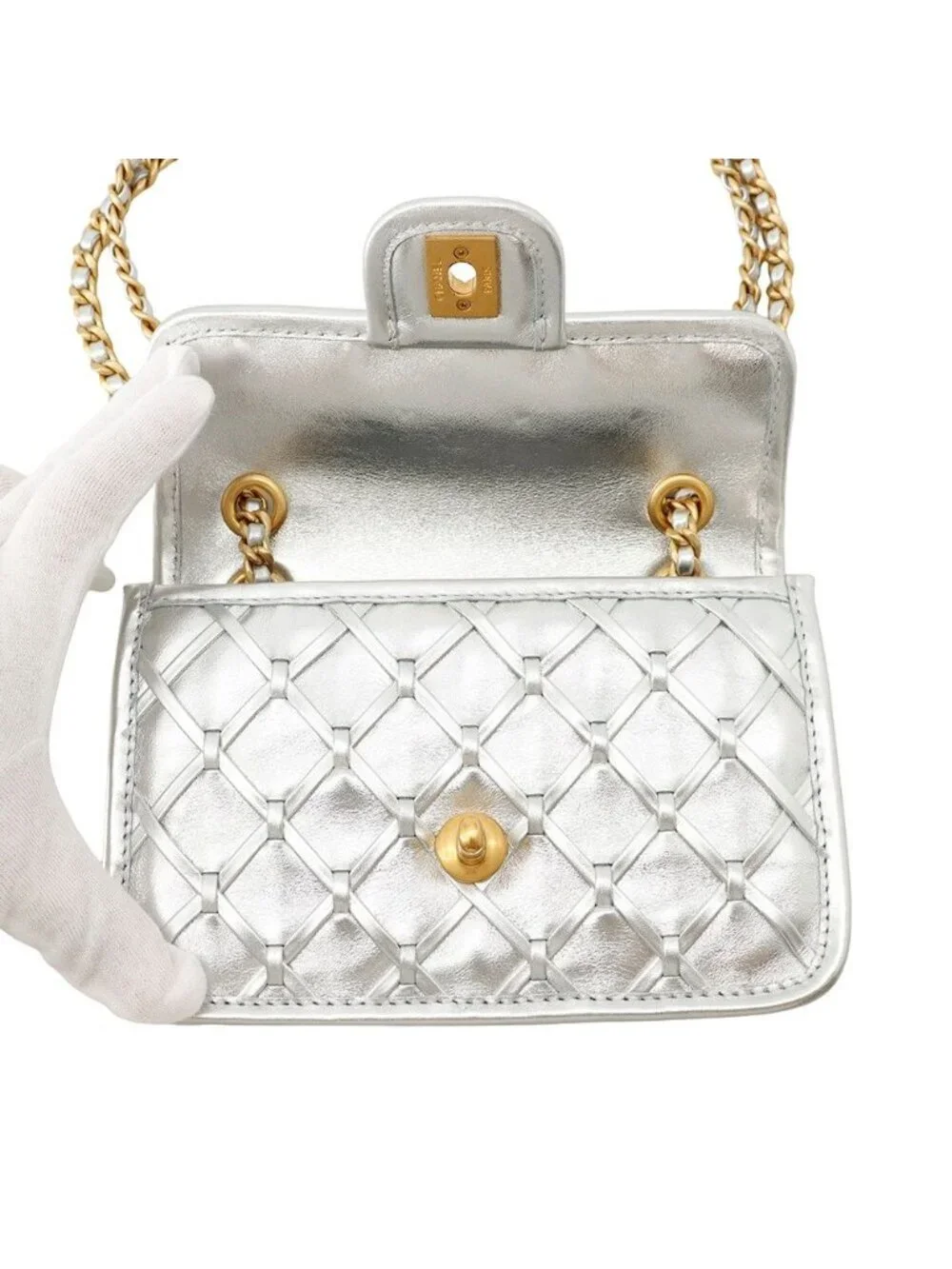Chanel Chain Shoulder Bag Mini Flap CC Logo Calfskin